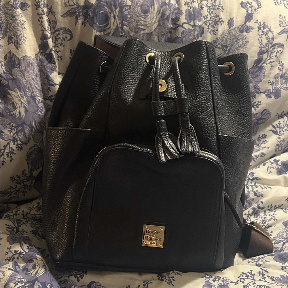 Dooney & Bourke Navy Blue Pebbled Leather Backpack